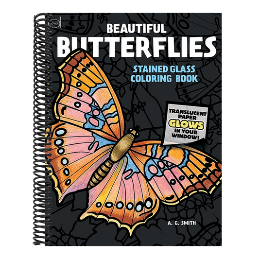 Beautiful Butterflies Stained Glass Coloring Book (Second) (Dover Butterfly Coloring Books) (Spiral Bound)