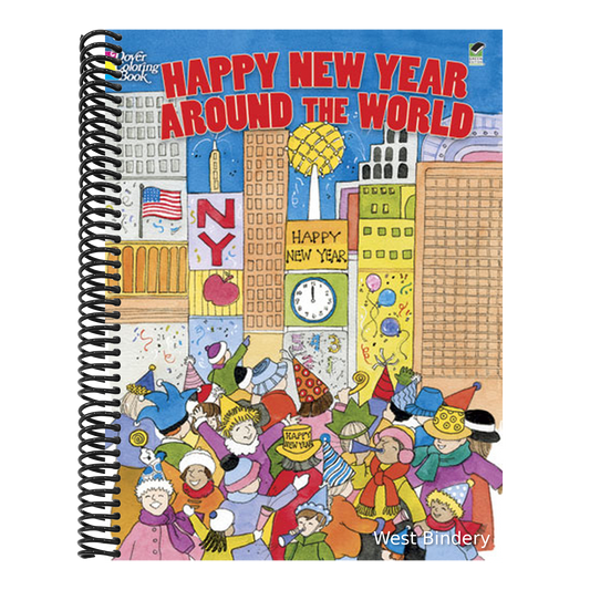 Happy New Year Around the World Coloring Book (Green)
