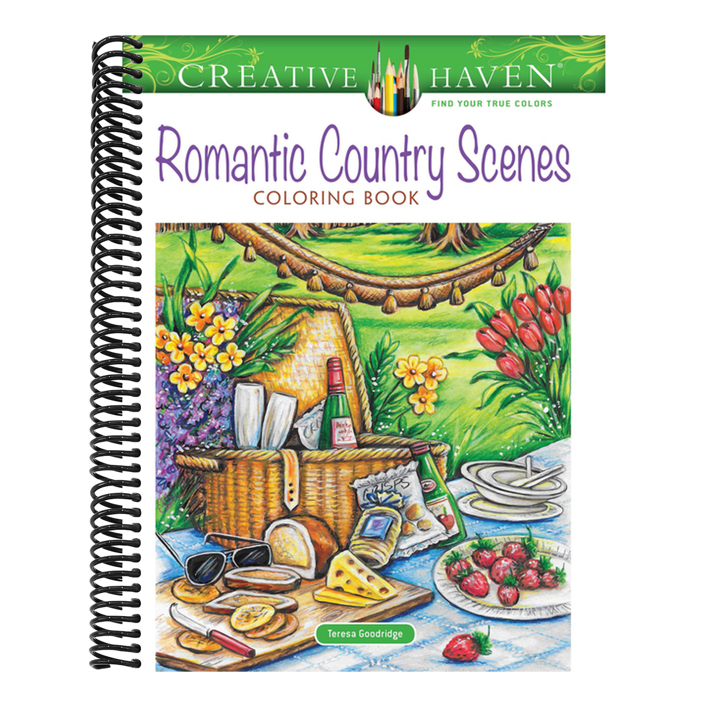 Creative Haven Romantic Country Scenes Coloring Book (Spiral Bound)