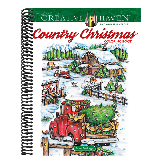 Creative Haven Country Christmas Coloring Book (Spiral Bound)