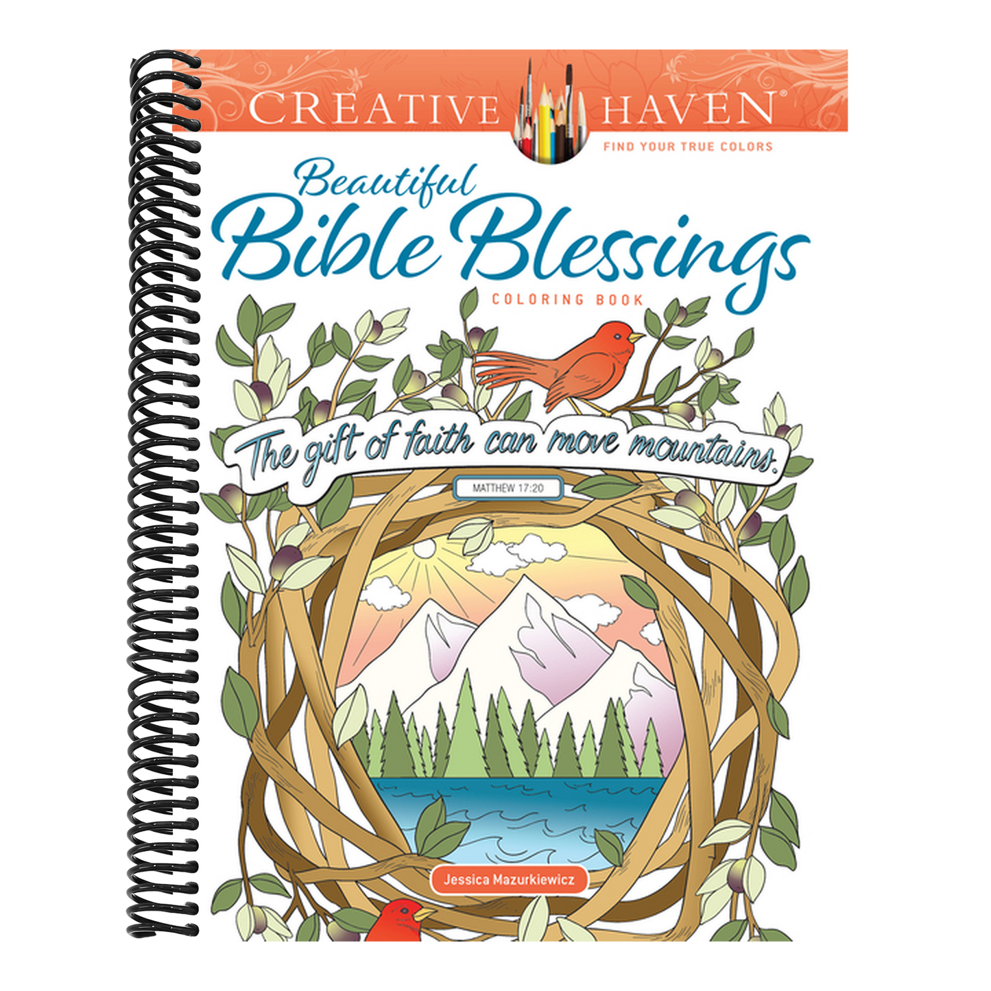 Creative Haven Beautiful Bible Blessings Coloring Book (Adult Coloring Books: Religious) (Spiral Bound)