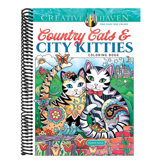 Creative Haven Country Cats & City Kitties Coloring Book