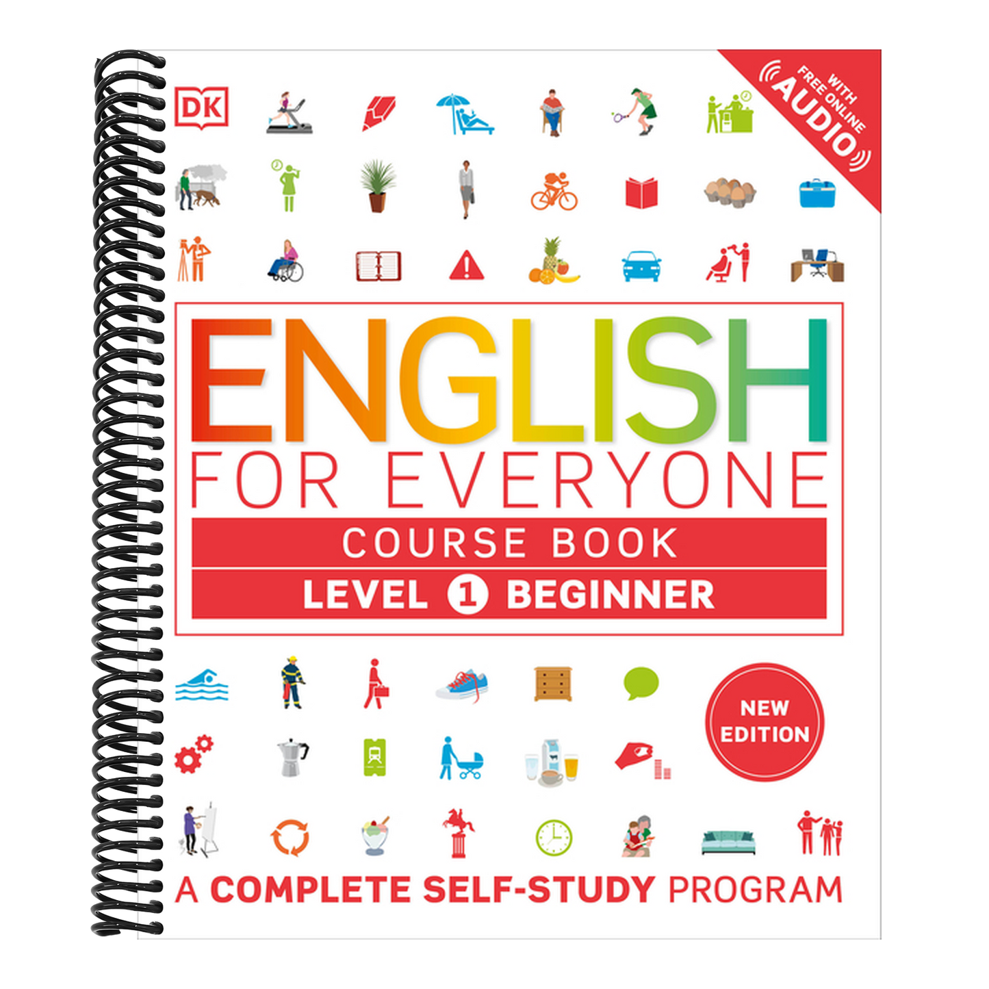 English for Everyone Course Book Level 1 Beginner: A Complete Self-Study Program (DK English for Everyone) (Spiral Bound)