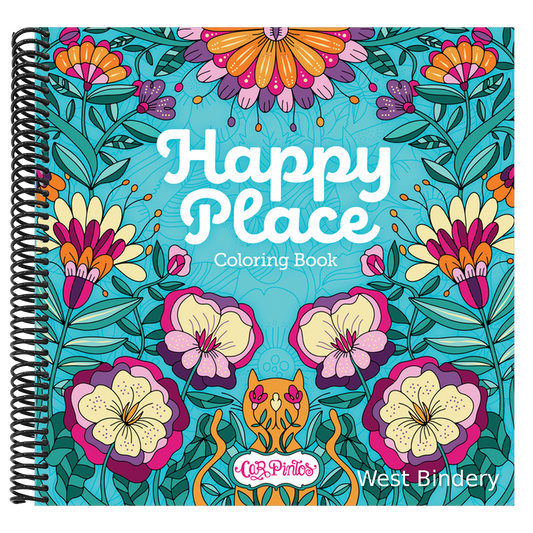Happy Place Coloring Book: Adult Coloring Book for Relaxation and Stress Relief with 98 Patterns, Including Flowers, Birds, Butterflies, Word Art, Maz