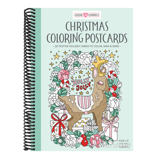 Christmas Coloring Postcards: 20 Festive Holiday Cards to Color, Sign, and Send