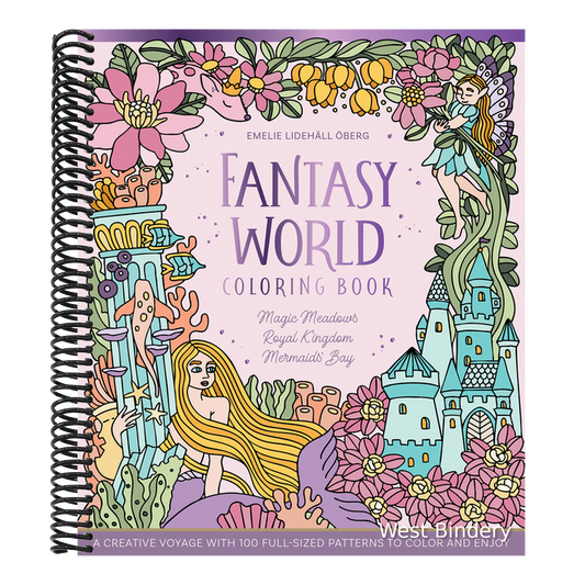 Fantasy World Coloring Book Magic Meadows - Royal Kingdom - Mermaids' Bay: A Creative Voyage with 100 Full-Sized Patterns to Color and Enjoy
