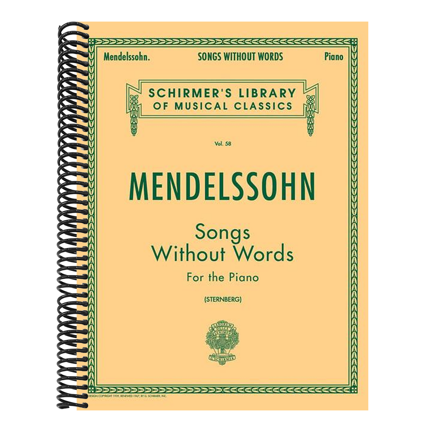 Mendelssohn - Songs Without Words for the Piano Sheet Music Book Classical Romantic Collection Schirmer Library Vol. 58