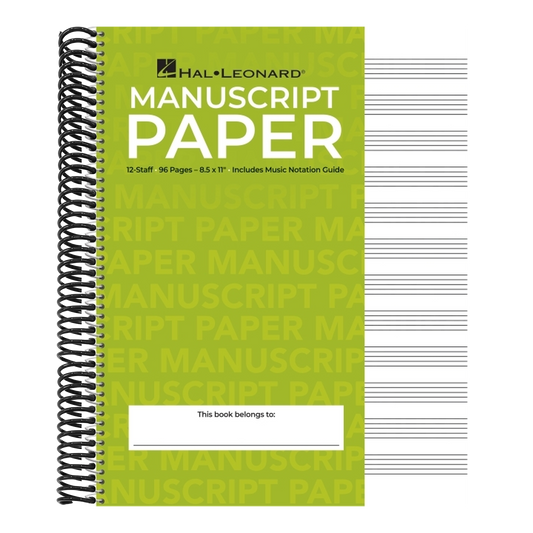 Standard Wirebound Manuscript Paper Green Cover 12 Staves Per Page Music Notation Guide for Composers Students and Musicians Hal Leonard Spiral-Bound (Spiral Bound)