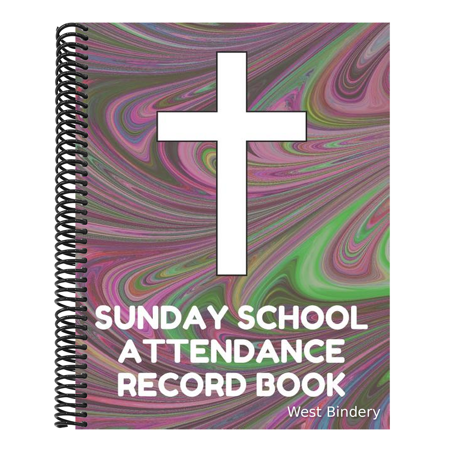 Sunday School Attendance Record Book: Attendance Chart Register for Sunday School Classes, Dark Swirl Cover