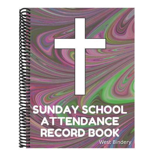Sunday School Attendance Record Book: Attendance Chart Register for Sunday School Classes, Dark Swirl Cover