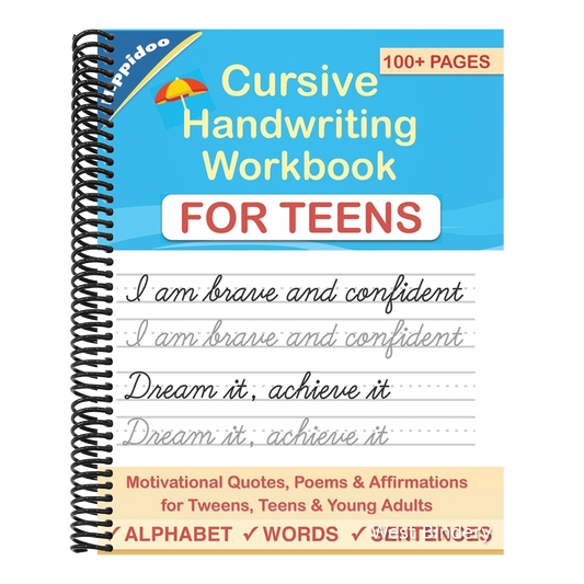Cursive Handwriting Workbook for Teens: A cursive writing practice workbook for young adults and teens