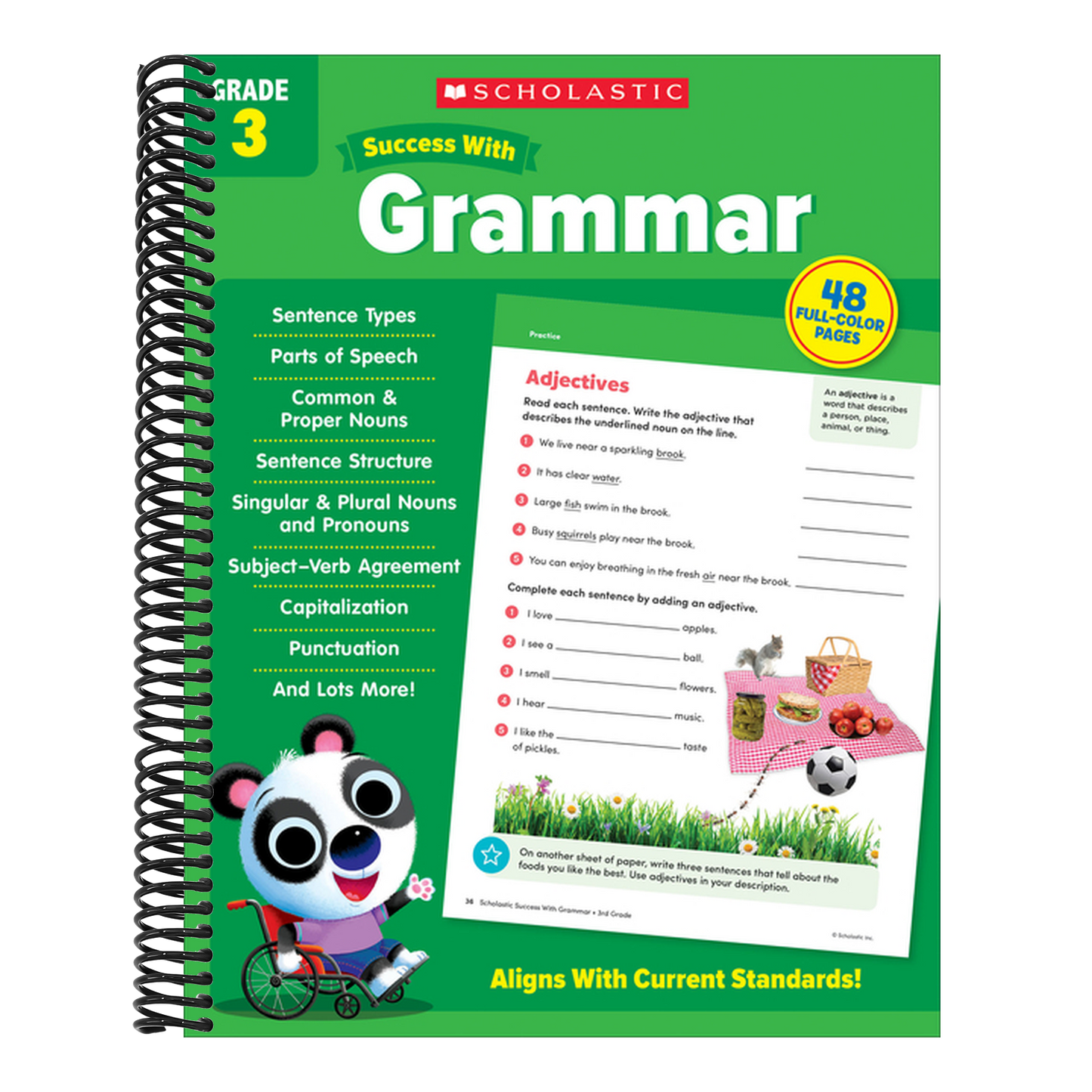 Scholastic Success with Grammar Grade 3 Workbook (Spiral Bound)