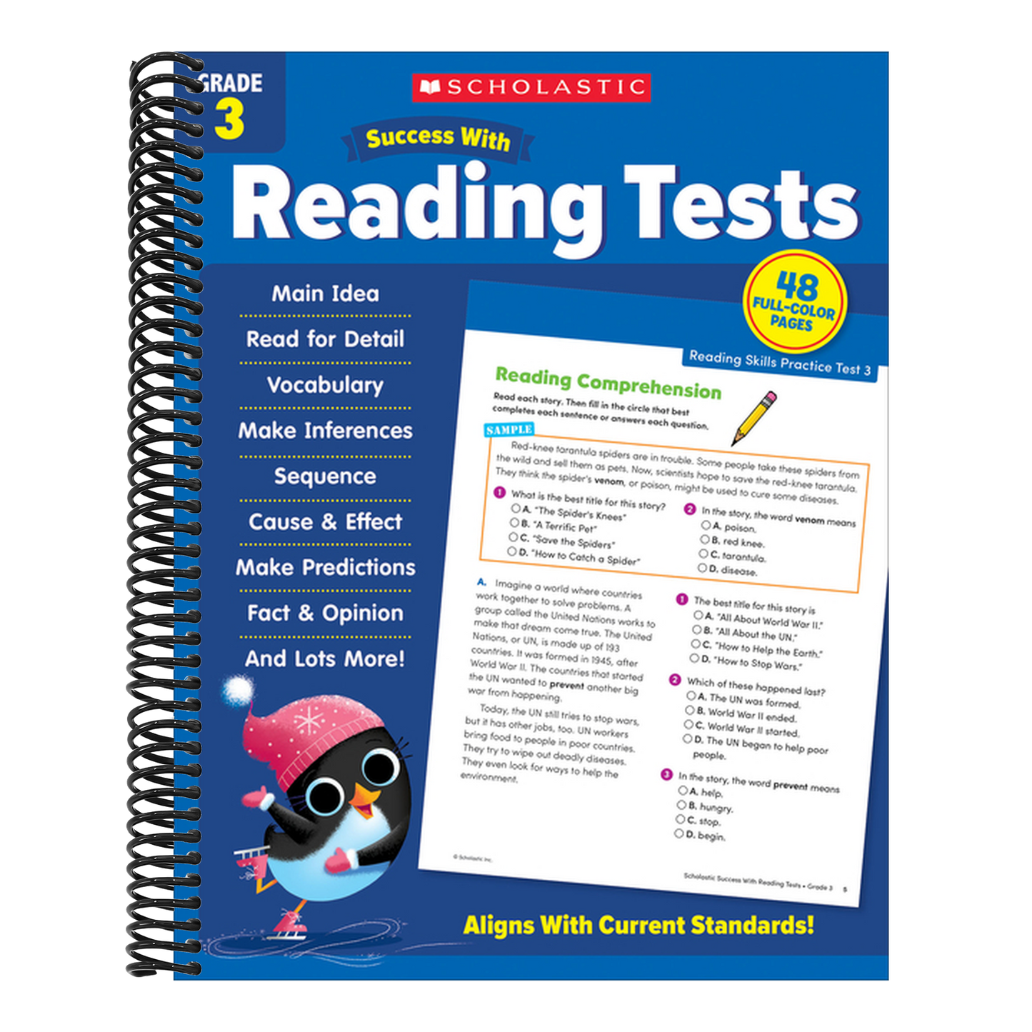 Scholastic Success with Reading Tests Grade 3 Workbook (Spiral Bound)