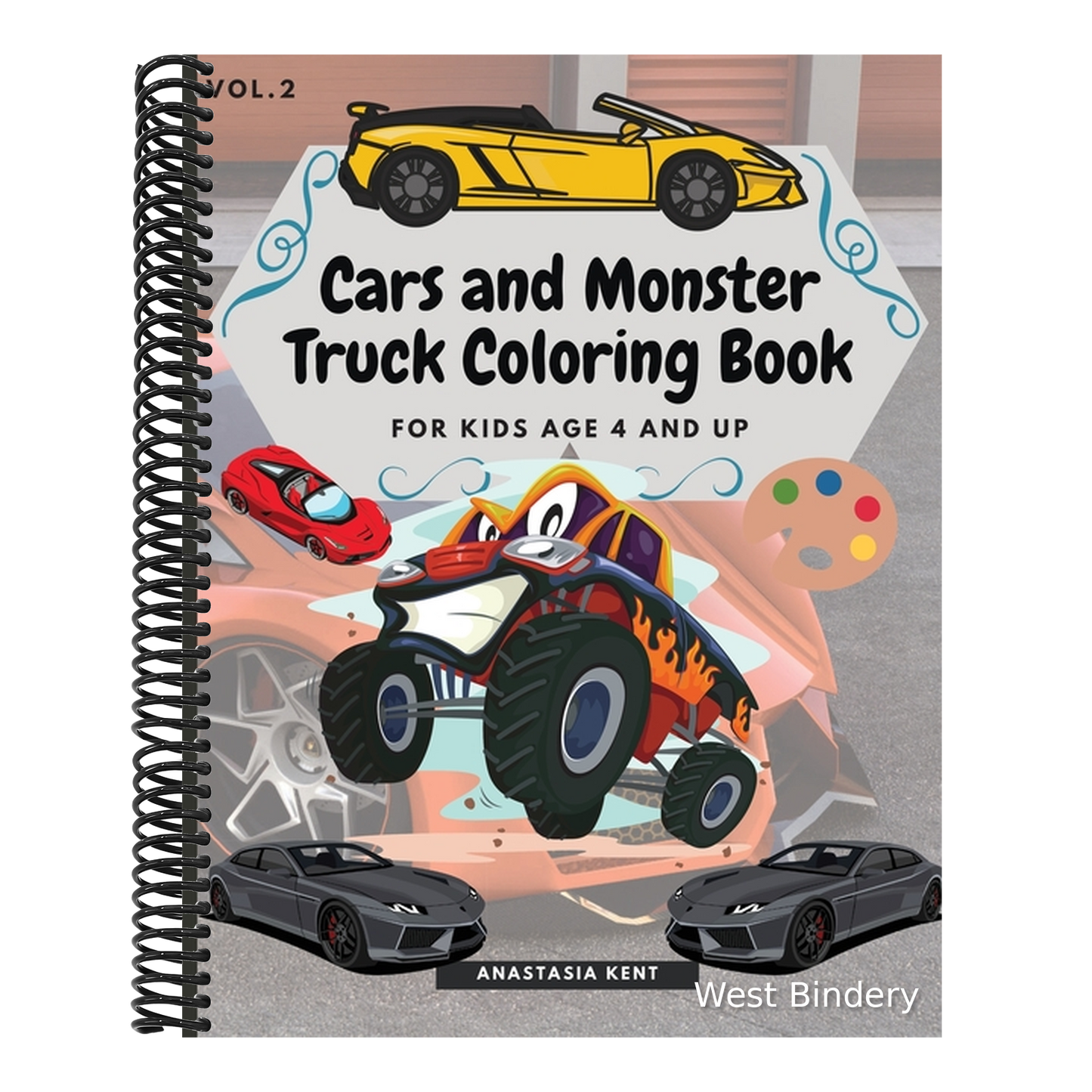 Cars and Monster Truck Coloring Book For kids age 4 and Up: Fun Coloring book with amazing Cars and Monster Trucks