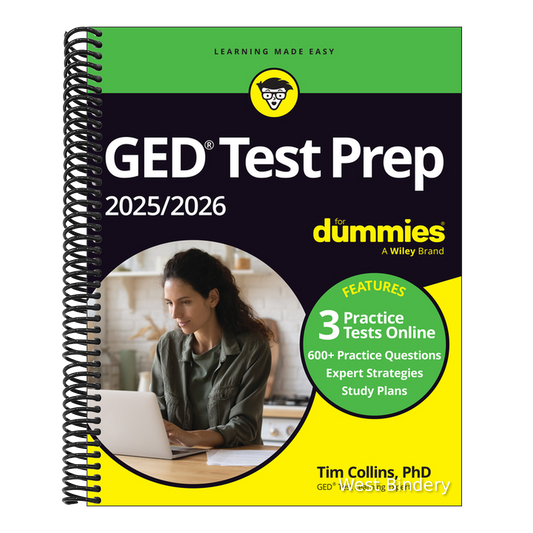 GED Test Prep 2025/2026 for Dummies: Book + 3 Practice Tests Online