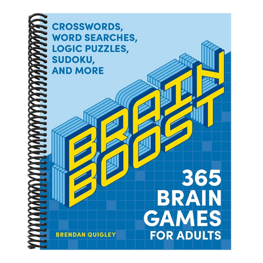 Brain Boost: 365 Brain Games for Adults: Crosswords, Word Searches, Logic Puzzles, Sudoku, and More