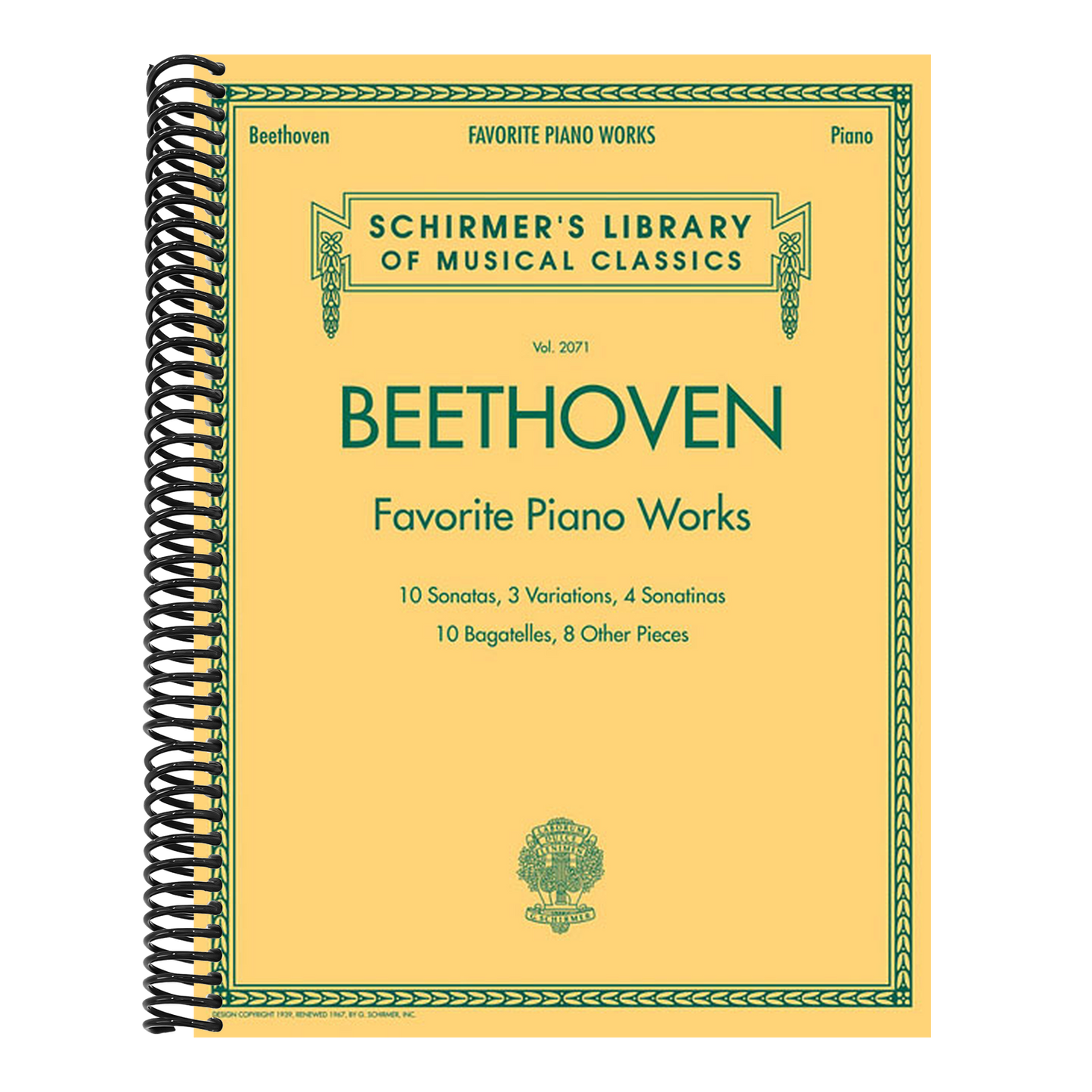 Beethoven - Favorite Piano Works Schirmer Library of Musical Classics Vol. 2071 Sonatas, Variations and Bagatelles