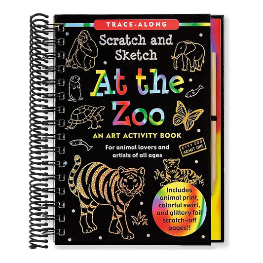 Scratch & Sketch at the Zoo (Trace-Along) [With Wooden Stylus] (Trace-Along Scratch and Sketch) (Spiral Bound)