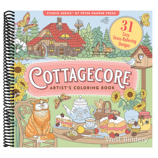 Cottagecore Adult Coloring Book (31 Stress-Relieving Designs)