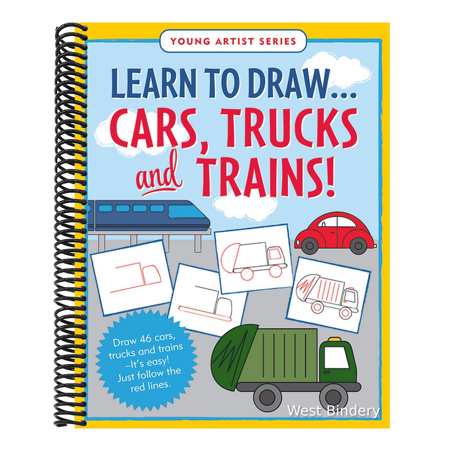 Learn to Draw...Cars, Trucks, & Trains - Follow the Red Lines in Each Step for Instant Success