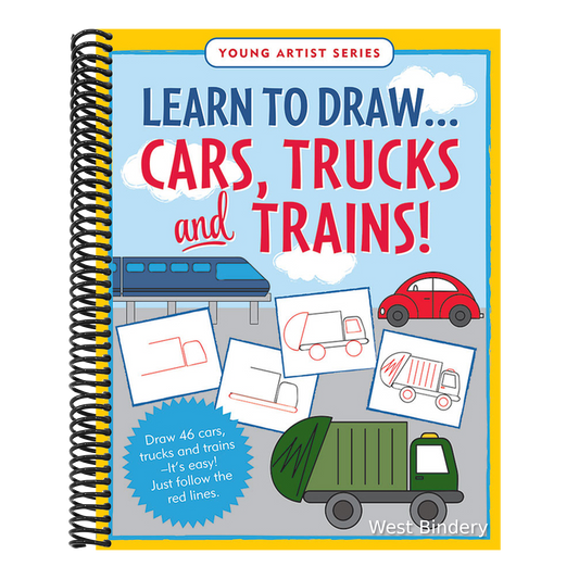 Learn to Draw...Cars, Trucks, & Trains - Follow the Red Lines in Each Step for Instant Success