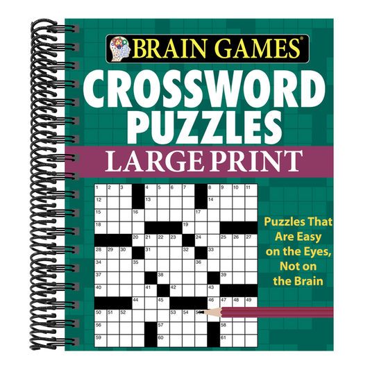 Brain Games - Crossword Puzzles - Large Print (Green)