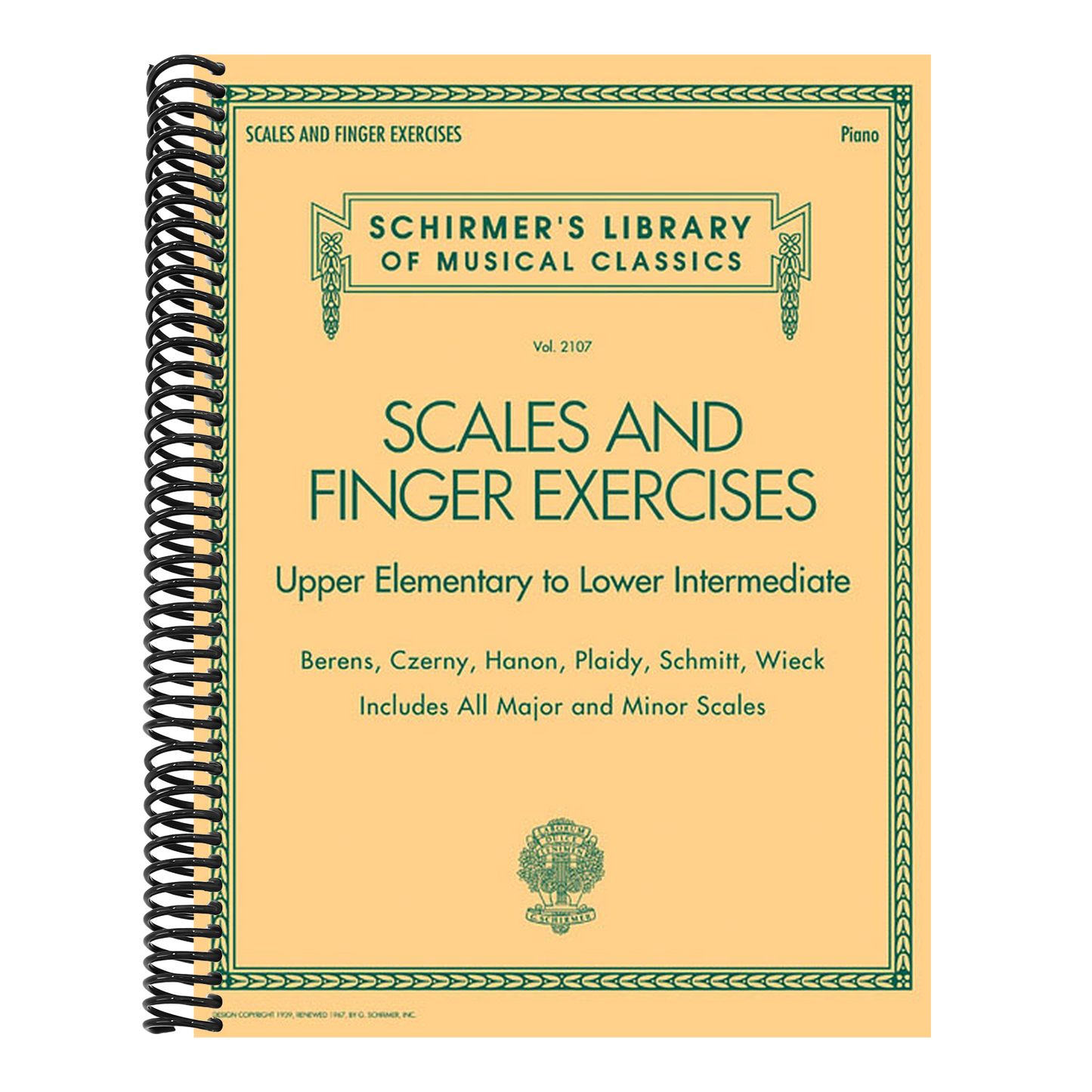 Scales and Finger Exercises: Schirmer Library of Classic Vol. 2107 Finger Exercise Book with Piano Scales Chords and Arpeggios (Spiral Bound)