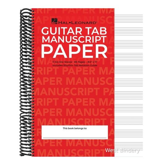 Guitar Tablature Manuscript Paper Wire-Bound Blank Sheet Music Book 11 Tablature Staves Per Page for Guitarists and Composers