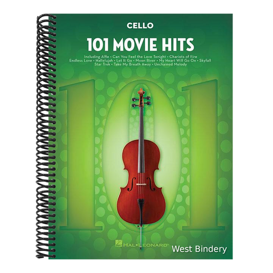 101 Movie Hits for Cello Sheet Music Songbook Instrumental Folio for All Levels Includes My Heart Will Go On, Mission Impossible, Eye of the Tiger, an