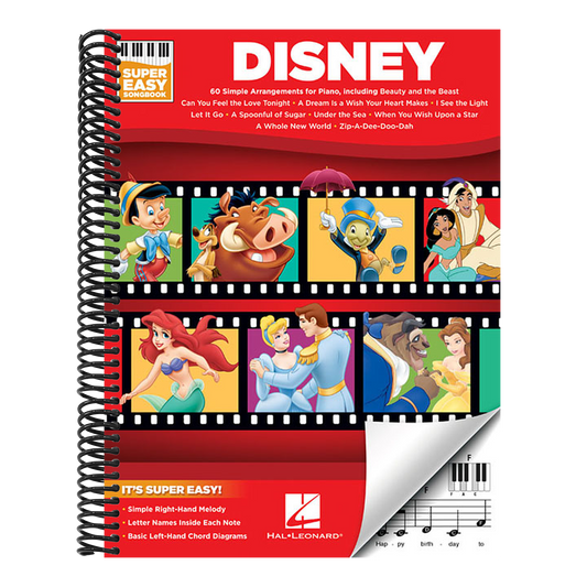 Disney - Super Easy Songbook - Disney Piano Music Book with Accessible Arrangements - Easy-To-Play Piano Sheet Music Book (Spiral Bound)