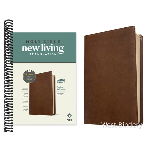 NLT Large Print Thinline Reference Bible, Filament Enabled Edition (Red Letter, Leatherlike, Rustic Brown)