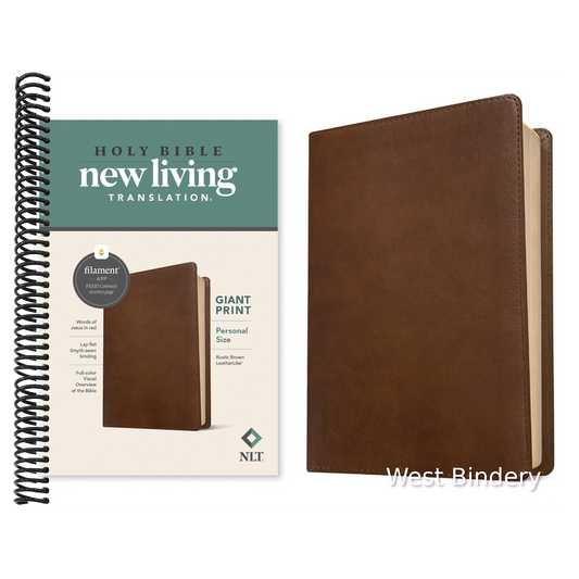 NLT Personal Size Giant Print Bible, Filament Enabled Edition (Red Letter, Leatherlike, Rustic Brown)