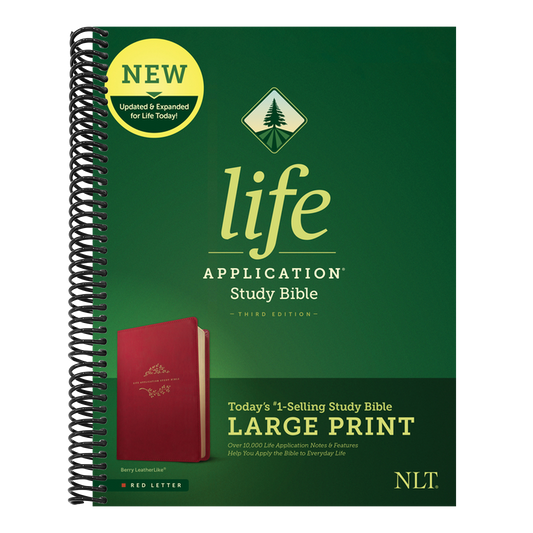 NLT Life Application Study Bible, Third Edition, Large Print (Red Letter, Leatherlike, Berry)