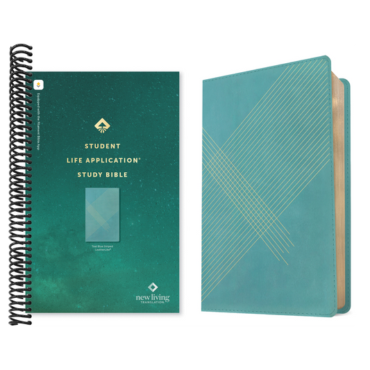 NLT Student Life Application Study Bible, Filament Enabled (Leatherlike, Teal Blue Striped, Red Letter)