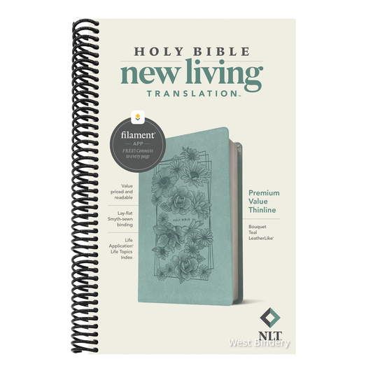 NLT Premium Value Thinline Bible, Filament Enabled (Leatherlike, Bouquet Teal)