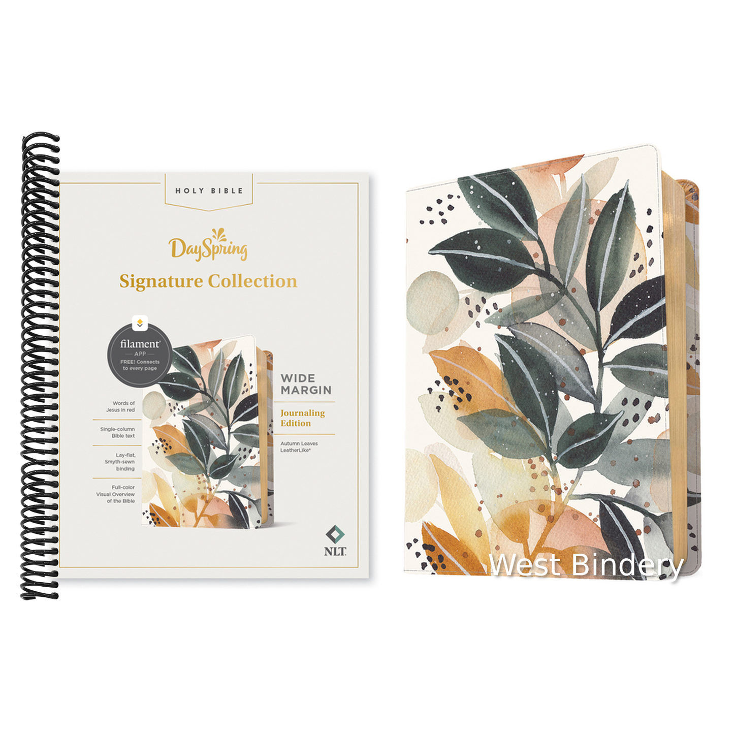 NLT Wide Margin Bible, Dayspring Signature Collection, Filament Enabled (Leatherlike, Autumn Leaves, Red Letter)