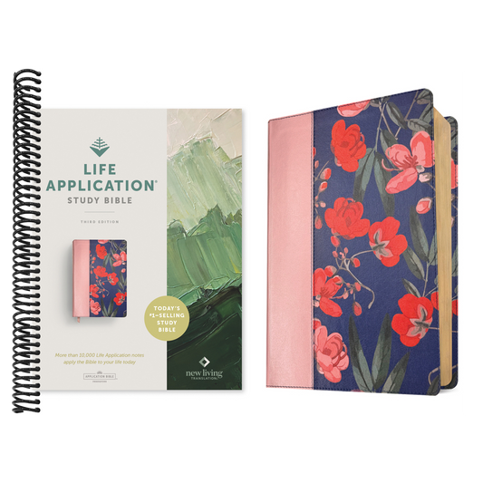 NLT Life Application Study Bible, Third Edition (Leatherlike, Pink Evening Bloom, Red Letter)