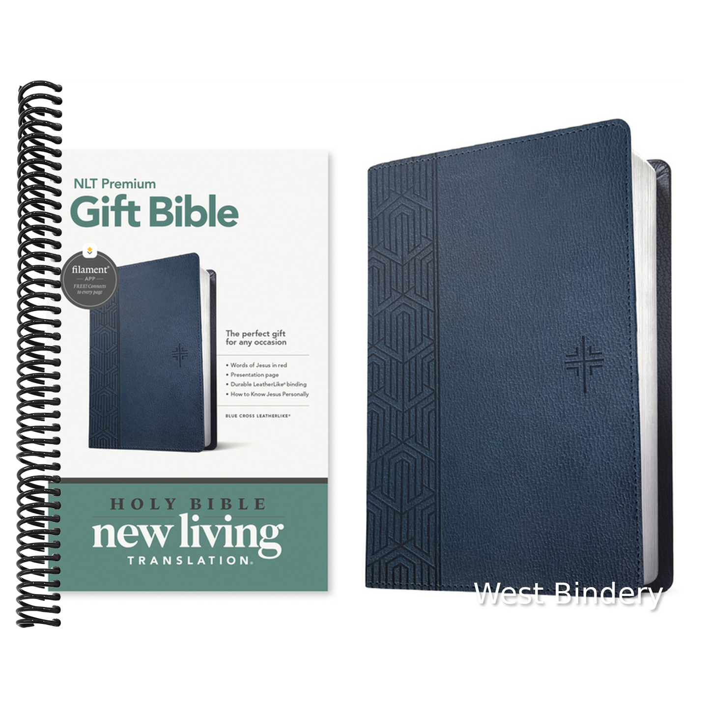 Premium Gift Bible Nlt, Filament Enabled (Leatherlike, Blue Cross, Red Letter)