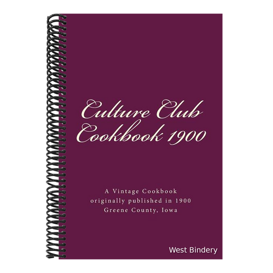 Culture Club Cookbook 1900: Jefferson, Iowa