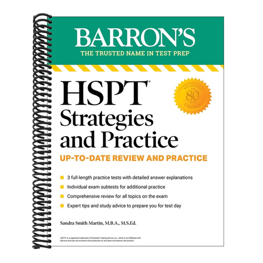 HSPT Strategies and Practice, Second Edition: Prep Book with 3 Practice Tests + Comprehensive Review + Practice + Strategies (Barron's Test Prep) (2ND ed.) (Spiral Bound)