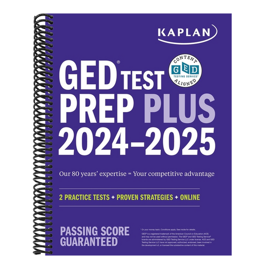 GED Test Prep Plus 2024-2025: Includes a Diagnostic Pretest, 2 Full Length Practice Tests, 1000+ Practice Questions, and 60+ Online Videos (Revised, R (Kaplan Test Prep)
