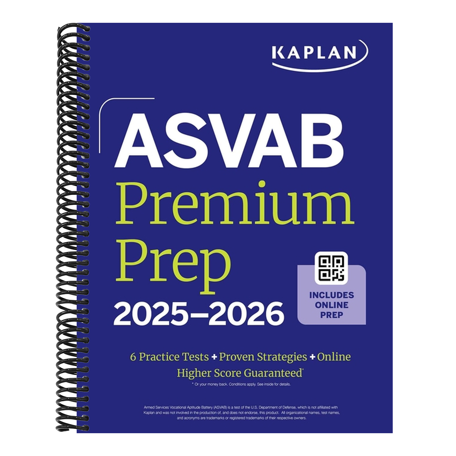 ASVAB Premium Prep 2025-2026: Includes 6 Full Length Practice Tests, 1000+ Practice Questions + Online Access to Interactive Video Lessons and Tutoria (Kaplan Test Prep)