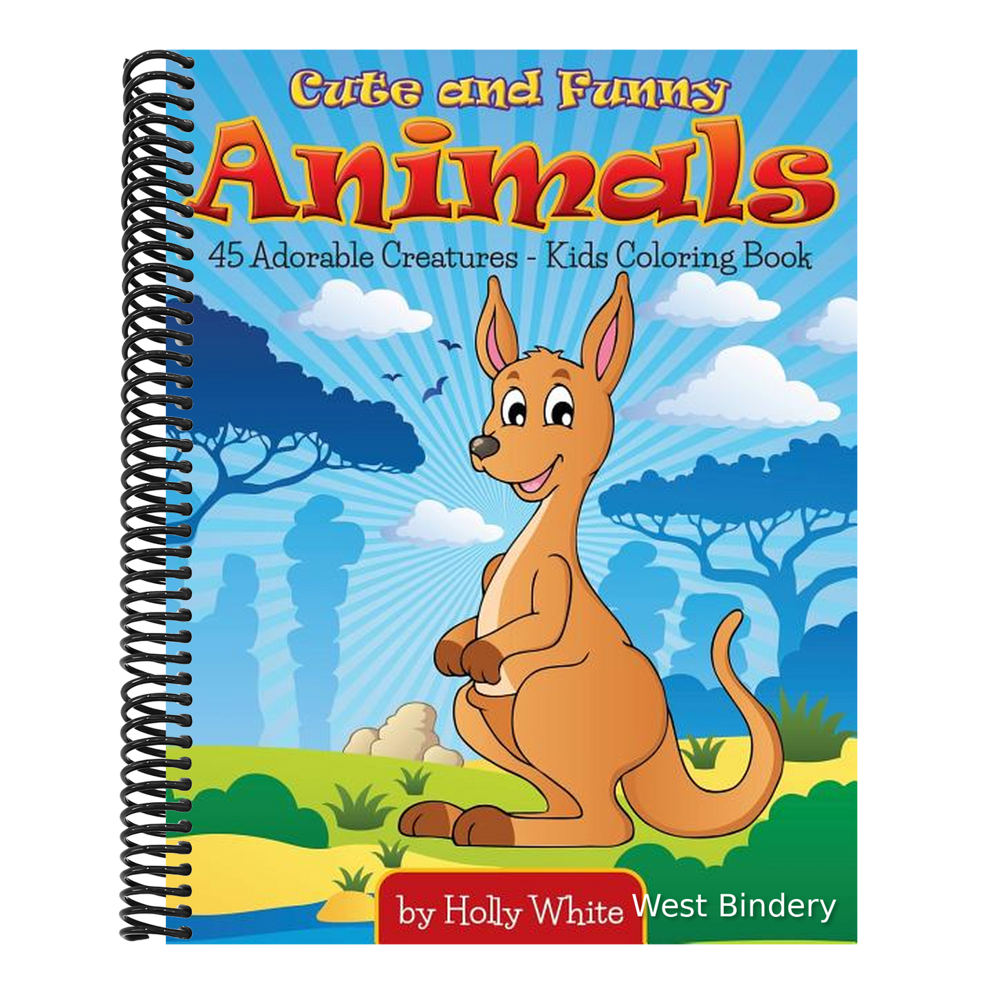 Cute and Funny Animals: 45 Adorable Creatures-Kids Coloring Book