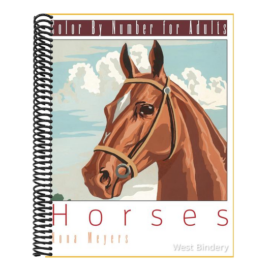 Color by Number for Adults: Horses