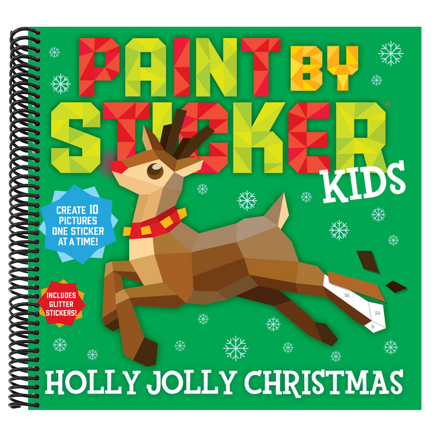 Paint by Sticker Kids: Holly Jolly Christmas: Create 10 Pictures One Sticker at a Time! Includes Glitter Stickers