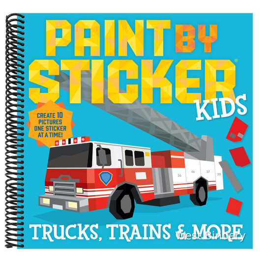 Paint by Sticker Kids (Official): Trucks Trains & More: Create 10 Pictures One Sticker at a Time!