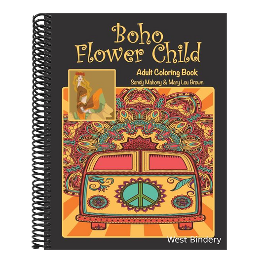 Boho Flower Child Adult Coloring Book