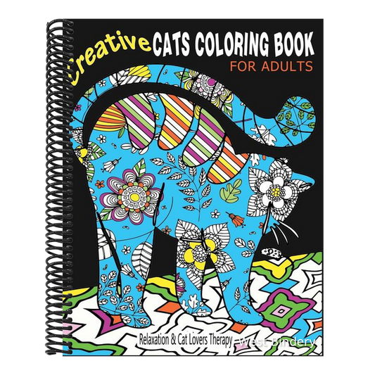 Creative Cats Coloring Book For Adults Relaxation & Cat Lovers Therapy: 35 Stress Relieving Cat Designs To Calm Your Mind & Give You Peace