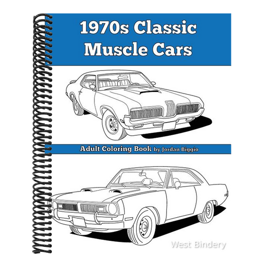 1970s Classic Muscle Cars: Adult Coloring Book