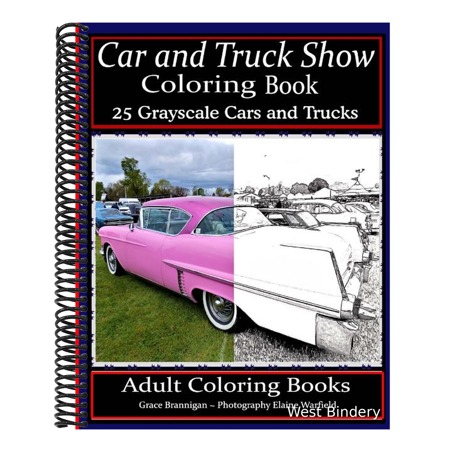 Car and Truck Show Coloring Book 25 Grayscale Cars and Trucks: Adult Coloring Books